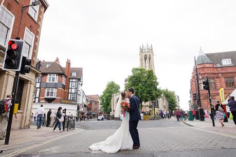 York Wedding Photography burde with colourful bouquet