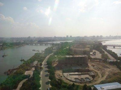Staying at the 5 Star Yanggakdo Hotel in Pyongyang, North Korea Yangak Island from the 24th floor