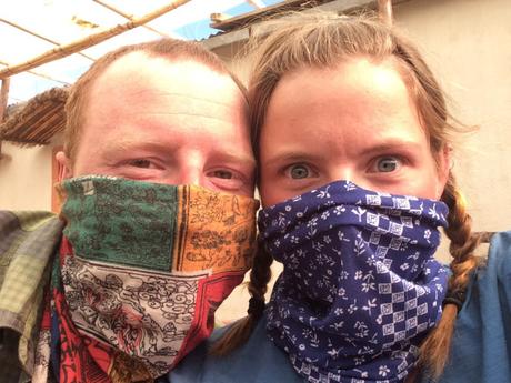 Facemasks ready for the wind and dust!