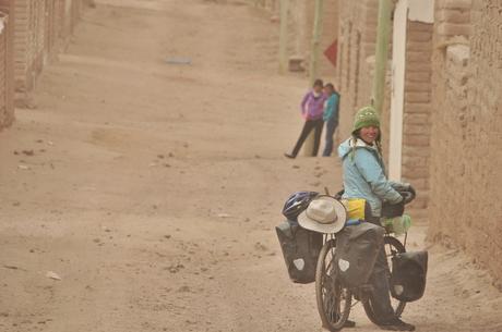 Riding through a small altiplano village.