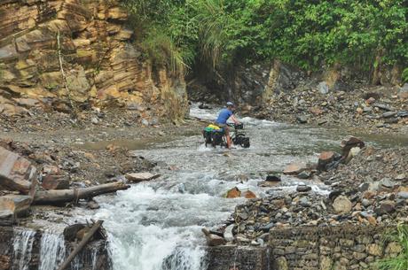 Cycling through a stream, great way to cool down!