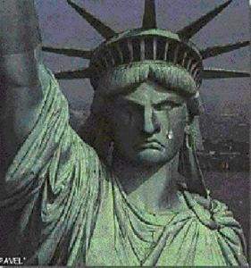 Statue of Liberty in tears