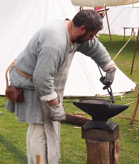 blacksmith at work at the St Ives medieval festival