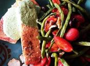 Baked Salmon with Mediterranean Style Vegetables