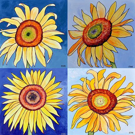 Sunflower paintings by Cedar Lee