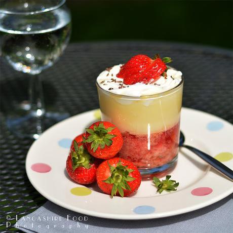 Strawberry honey and lavender trifles, serendipity in a glass