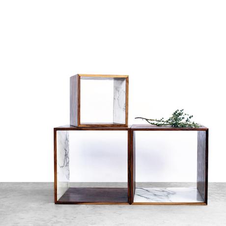 Storage box with marble inlay