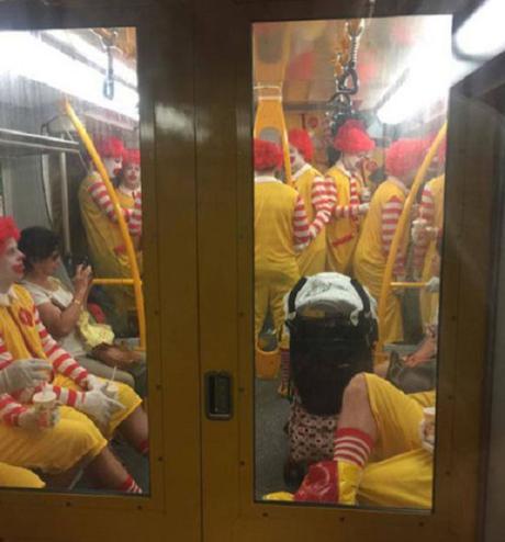 Ronald MacDonalds in subway