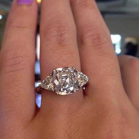 Antique cushion cut engagement ring