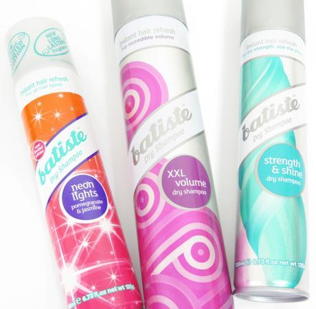 Batiste ‘Neon Lights Pomegranate and Jasmine’, ‘XXL Volume’ & ‘Strength and Shine’ Dry Shampoo