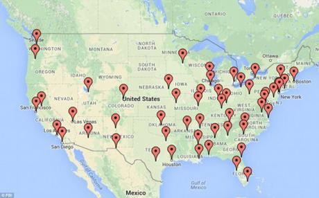 FBI command centers except Alaska, Hawaii & PR