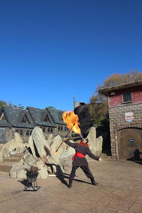 The fire performer at Kryal Castle. 
