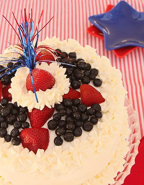 July 4th Red, White and Blue Patriotic Cake