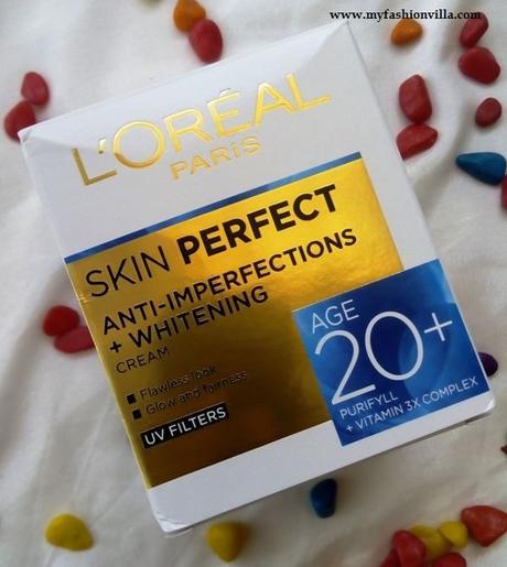 L’Oreal Paris Skin Perfect 20+ DAY CREAM review for ANTI IMPERFECTION + WHITENING