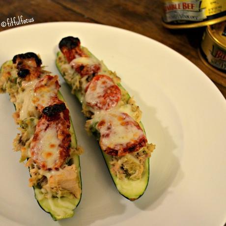 Zucchini Boat Tuna Melt, gluten free via @FitfulFocus