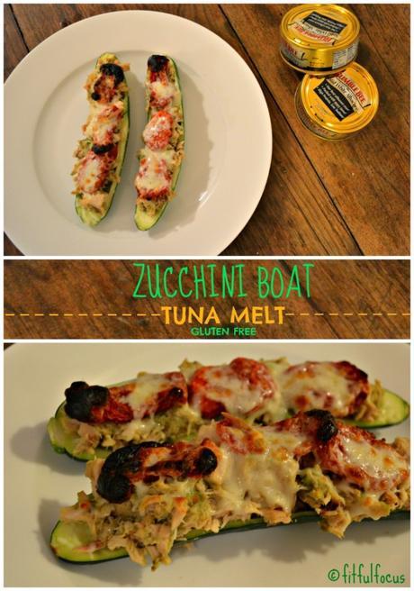Zucchini Boat Tuna Melt, gluten free via @FitfulFocus