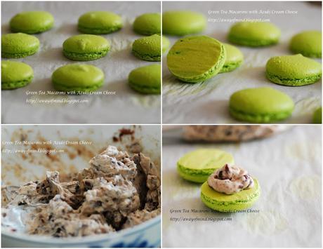 Geen Tea Macarons with Azuki Cream Cheese（Matcha Macarons 绿茶红豆乳酪马卡龙）