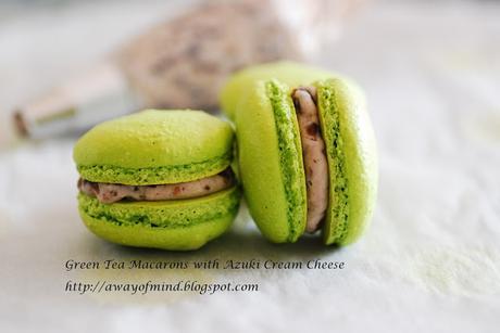 Geen Tea Macarons with Azuki Cream Cheese（Matcha Macarons 绿茶红豆乳酪马卡龙）