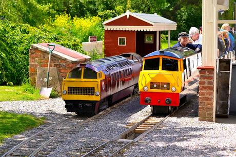 Miniature railway and trains at Newby Hall 