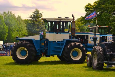 huge blue tractor at Tractor Fest Newby Hall 
