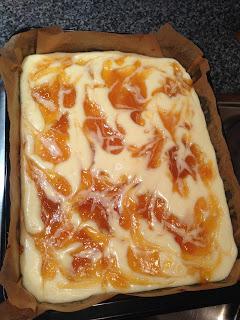 Apricot Swirl Cheesecake Squares