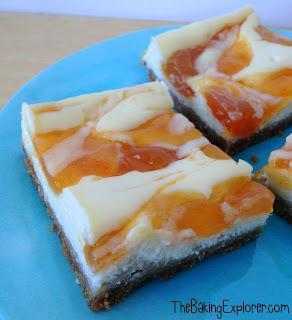 Apricot Swirl Cheesecake Squares