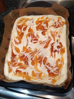 Apricot Swirl Cheesecake Squares