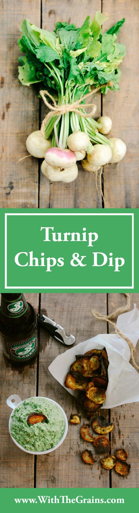 Turnip Chips and Dip // www. WithTheGrains.com