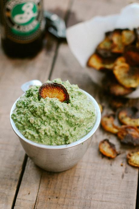 Turnip Chips and Dip // www. WithTheGrains.com