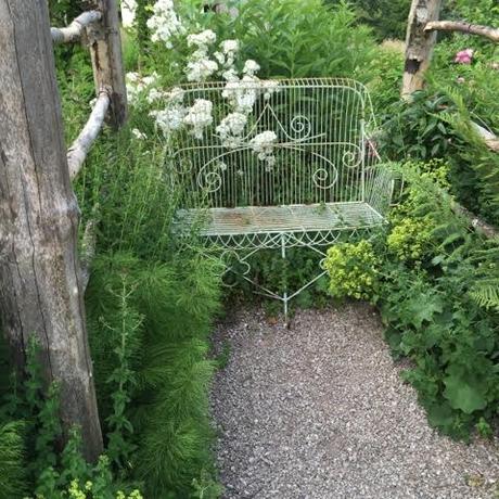 old french wire garden bench