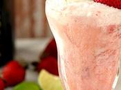 Lime Sherbet Float with Strawberries Prosecco
