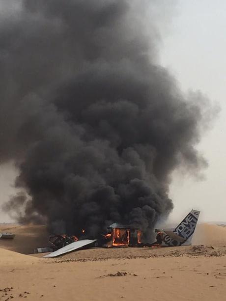 A Caravan owned by Skydive Dubai makes emergency landing