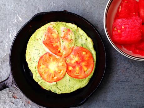 Basil Pesto + Egg White & Tomato Frittata