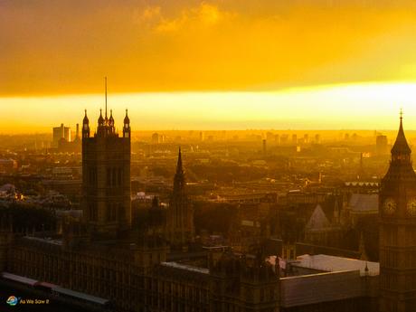 Skyline of London at sunset