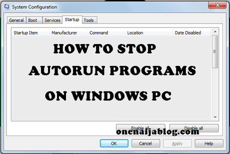 How to Stop Auto Start Programs in Windows PC