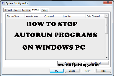 auto starting programs in windows