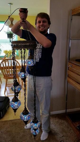 Building a Travel Home: Hanging Our Turkish Lamp