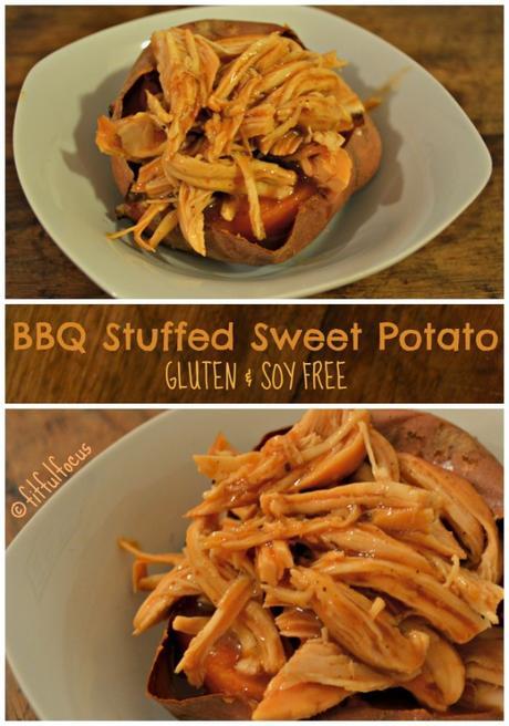 Crockpot BBQ Stuffed Sweet Potato, gluten, dairy, soy free via @FitfulFocus