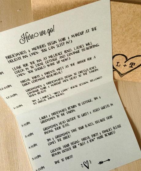 Wedding Day Timeline for Bridal Party