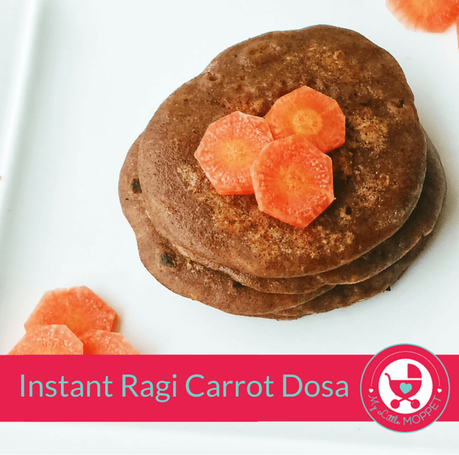 Instant Ragi Dosa or Carrot Finger Millet Pancake