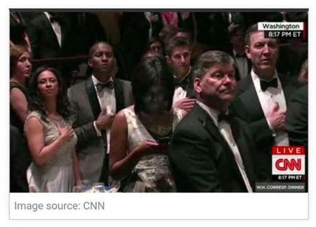 woman texting during pledge of allegiance