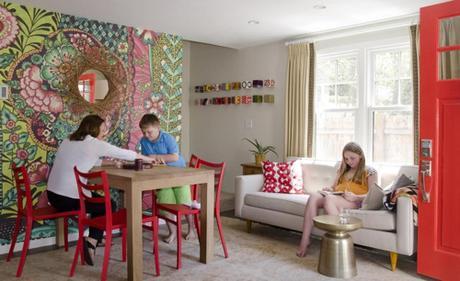 Design Diary: Karen Swanson Masters Small House Living karen-swanson-DR-LR-wall-mural