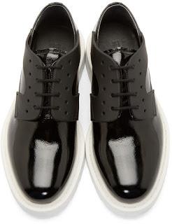 Ebony and Ivory:  Alexander McQueen Patent Leather Derby