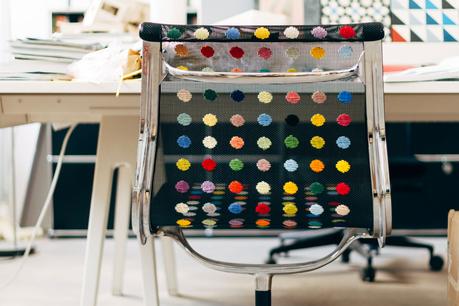 Embroidered Eames Management chairs