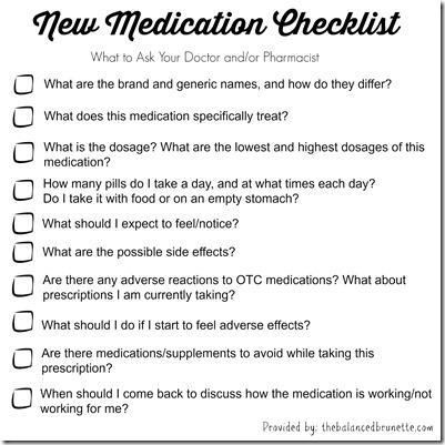 Medication Checklist World Health Day