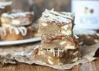 Browned Butter White Chocolate Blondies with CookieNut Butter Swirl