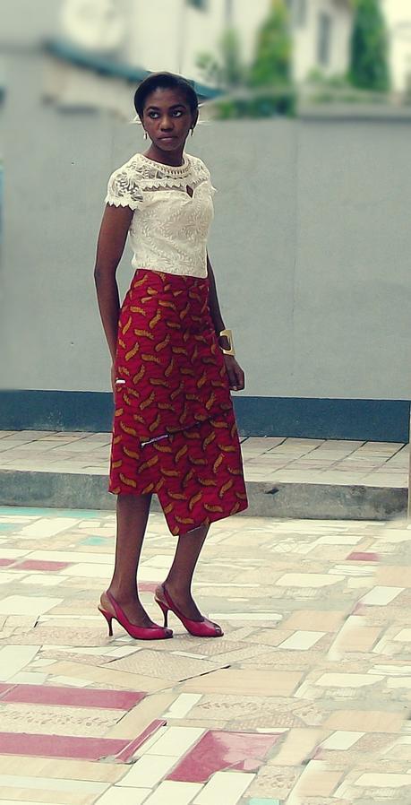DIY Asymmetric Hem Ankara Skirt