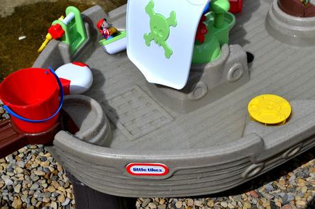 Little Tikes Anchors Away Pirate Ship set up outdoors