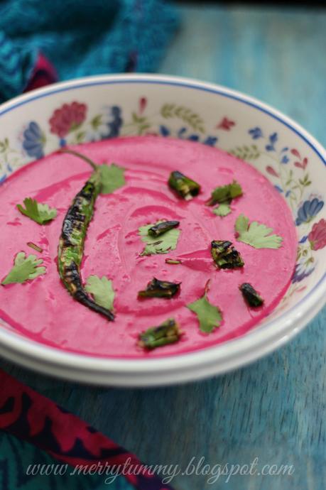 Beetroot Raita Withe Smoked Chilli : Beetroot Yogurt Dip