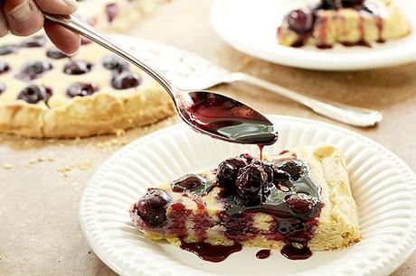 Cherry Ricotta Pie (Pizza Dolce) with Port Cherry Sauce